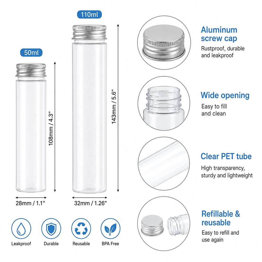 20pcs 50ml/100ml Clear Flat Tu - Snapback Hat Flat recension och pris