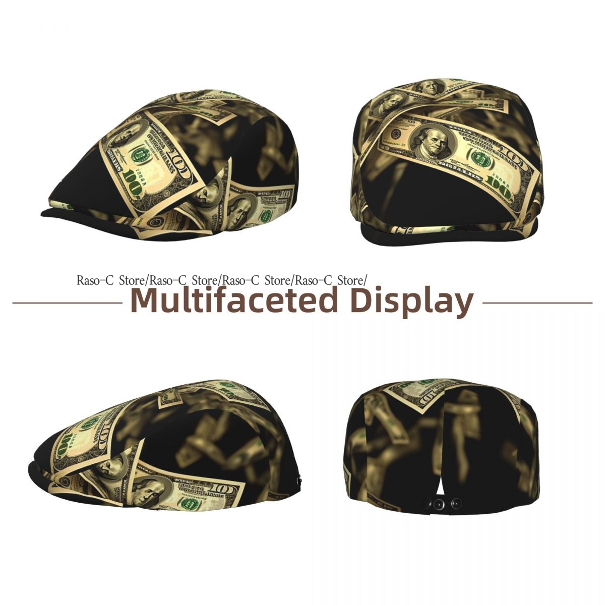 Vintage Money Skulls Men Women - Newsboy Cap Ivy recension och pris