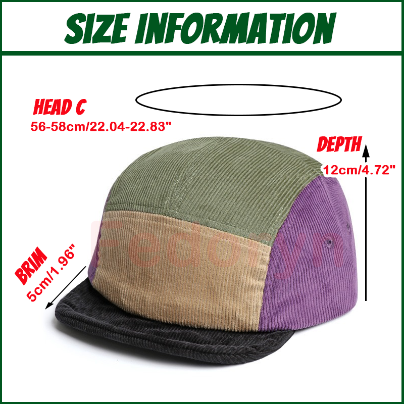 Fedoryn Custom Embroidery Retr - Corduroy Cap 5 Panel recension och pris