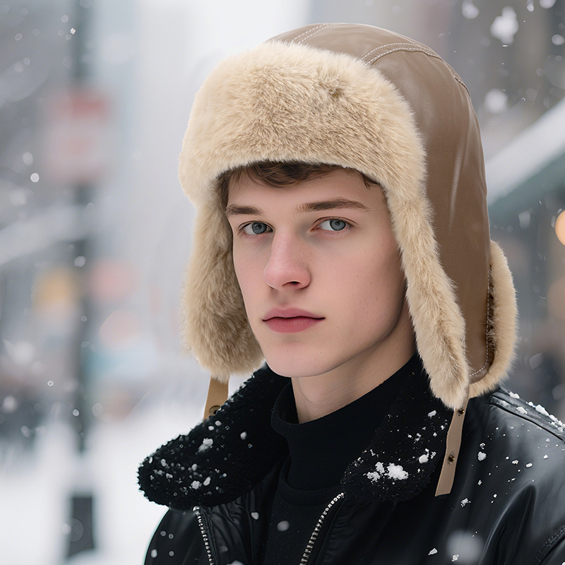 Men Winter Warm PU Leather Tra - Winter Trapper Hat recension och pris