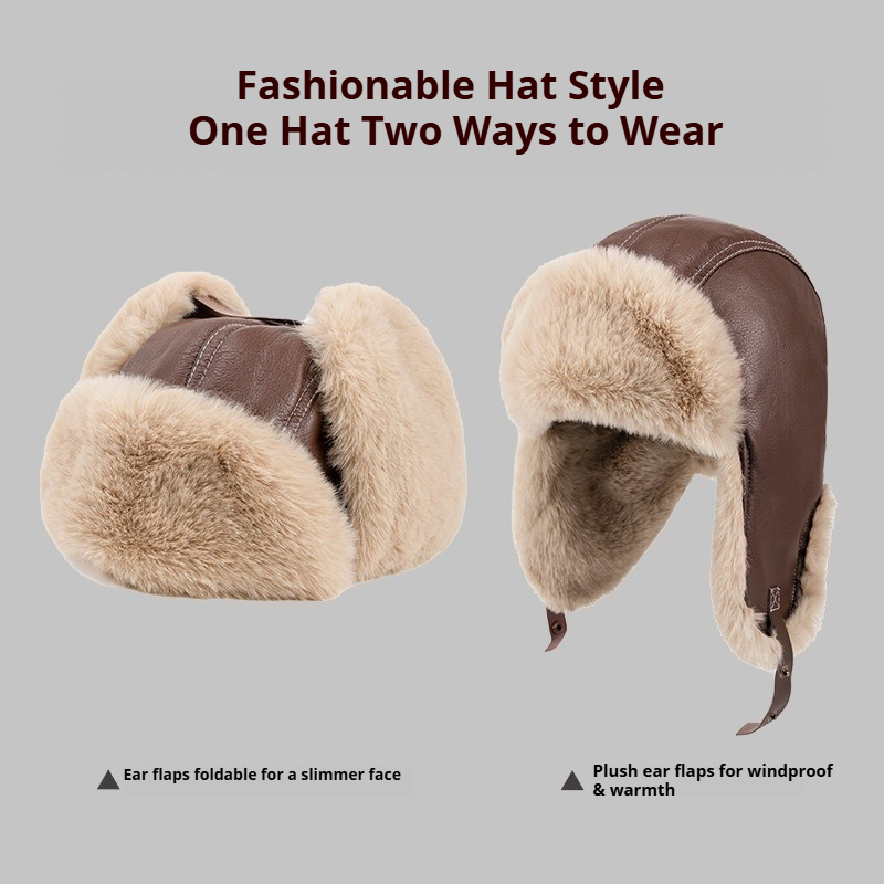 Men Winter Warm PU Leather Tra - Winter Trapper Hat recension och pris