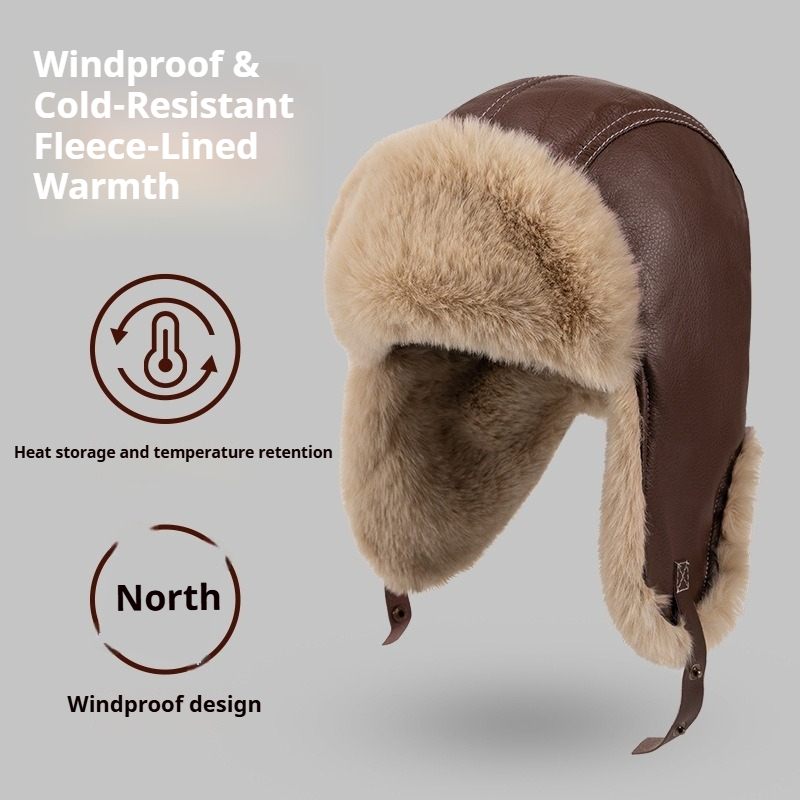 Men Winter Warm PU Leather Tra - Winter Trapper Hat recension och pris